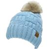 imageCC Knit Beanie Hat  Fuzzy Fleece Lined Warm Winter Hat for Women Soft Stretchy Slouchy Knit Cap Cold Weather BeanieSky Blue