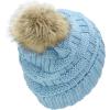 imageCC Knit Beanie Hat  Fuzzy Fleece Lined Warm Winter Hat for Women Soft Stretchy Slouchy Knit Cap Cold Weather BeanieSky Blue