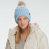 imageCC Knit Beanie Hat  Fuzzy Fleece Lined Warm Winter Hat for Women Soft Stretchy Slouchy Knit Cap Cold Weather BeanieSky Blue