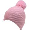 imageCC Knit Beanie with 2 Detachable Matching and Natural Poms  Soft Cuffed Winter Hat Warm Stretchy Skull CapBlush Pink