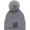 imageCC Knit Beanie with 2 Detachable Matching and Natural Poms  Soft Cuffed Winter Hat Warm Stretchy Skull CapLight Grey