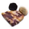 imageCC Knit Beanie with 2 Detachable Matching and Natural Poms  Soft Cuffed Winter Hat Warm Stretchy Skull CapTie Dye Antique Moss  Wild Ginger