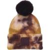 imageCC Knit Beanie with 2 Detachable Matching and Natural Poms  Soft Cuffed Winter Hat Warm Stretchy Skull CapTie Dye Antique Moss  Wild Ginger