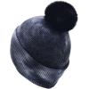 imageCC Knit Beanie with 2 Detachable Matching and Natural Poms  Soft Cuffed Winter Hat Warm Stretchy Skull CapTie Dye Dark Grey  Light Grey