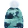 imageCC Knit Beanie with 2 Detachable Matching and Natural Poms  Soft Cuffed Winter Hat Warm Stretchy Skull CapTie Dye Deep Teal  Sea Green