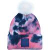 imageCC Knit Beanie with 2 Detachable Matching and Natural Poms  Soft Cuffed Winter Hat Warm Stretchy Skull CapTie Dye Navy  Pink