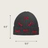 imageCC Knit Mini Velvet Bow Cuff Beanie for WomenBlackBurgundy