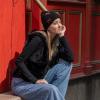 imageCC Knit Mini Velvet Bow Cuff Beanie for WomenBlackBurgundy