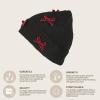 imageCC Knit Mini Velvet Bow Cuff Beanie for WomenBlackBurgundy