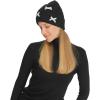 imageCC Knit Mini Velvet Bow Cuff Beanie for WomenBlackIvory