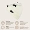 imageCC Knit Mini Velvet Bow Cuff Beanie for WomenIvoryBlack