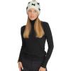 imageCC Knit Mini Velvet Bow Cuff Beanie for WomenIvoryBlack
