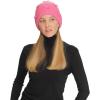 imageCC Knit Mini Velvet Bow Cuff Beanie for WomenPink