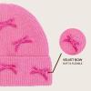 imageCC Knit Mini Velvet Bow Cuff Beanie for WomenPink