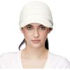 imageCC Messy Bun Ponytail Visor Brim Beanie Hat MB131 Ivory