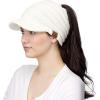 imageCC Messy Bun Ponytail Visor Brim Beanie Hat MB131 Ivory