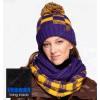 imageCC Multi Blend Pom Soft Fuzzy Lined Thick Knit Cuff Beanie HatCheckered RedBlack