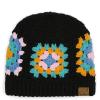 imageCC Multi Color Crochet Beanie ampamp Headwrap for Women Unisex  Stretchable Soft Warm Knit Winter Skully HatBlack