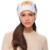 imageCC Multi Color Crochet Beanie ampamp Headwrap for Women Unisex  Stretchable Soft Warm Knit Winter Skully HatWhite