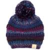 imageCC Multi Color Knit Children Beanie Skull Kids Hat with PomPurple Multi