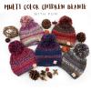 imageCC Multi Color Knit Children Beanie Skull Kids Hat with PomRust Multi