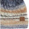imageCC Multi Color Space Dye Wool Stretchable Soft Warm Pom Beanie with Faux Fur Pom Knit Winter Skully HatDenim Combo