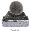 imageCC Multi Color Space Dye Wool Stretchable Soft Warm Pom Beanie with Faux Fur Pom Knit Winter Skully HatGrey Combo