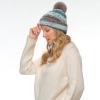 imageCC Multi Color Space Dye Wool Stretchable Soft Warm Pom Beanie with Faux Fur Pom Knit Winter Skully HatGrey Combo