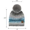 imageCC Multi Color Space Dye Wool Stretchable Soft Warm Pom Beanie with Faux Fur Pom Knit Winter Skully HatGrey Combo