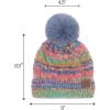 imageCC Multi Color Space Dye Wool Stretchable Soft Warm Pom Beanie with Faux Fur Pom Knit Winter Skully HatRed Combo
