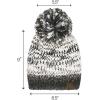 imageCC Multi Color Yarn Pom Beanie for Women Unisex  Acrylic Stretchable Soft Warm Knit Winter Skully Hat with Yarn PomBlack  Grey Mix