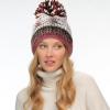 imageCC Multi Color Yarn Pom Beanie for Women Unisex  Acrylic Stretchable Soft Warm Knit Winter Skully Hat with Yarn PomRust Mix