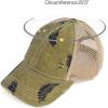 imageCC Pony Cap for WomenDistressed Denim Leaf Mustard