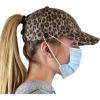 imageCC Ponycap Criss Cross Messy Bun Side Button for Mask Adjustable Baseball CapBaby Leopard