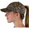 imageCC Ponycap Criss Cross Messy Bun Side Button for Mask Adjustable Baseball CapBaby Leopard