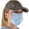 imageCC Ponycap Criss Cross Messy Bun Side Button for Mask Adjustable Baseball CapBaby Leopard