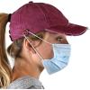 imageCC Ponycap Criss Cross Messy Bun Side Button for Mask Adjustable Baseball CapBerry