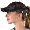 imageCC Ponycap Criss Cross Messy Bun Side Button for Mask Adjustable Baseball CapBlack Camo
