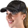 imageCC Ponycap Criss Cross Messy Bun Side Button for Mask Adjustable Baseball CapBlack Camo