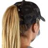 imageCC Ponycap Criss Cross Messy Bun Side Button for Mask Adjustable Baseball CapBlack Camo