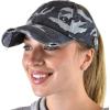 imageCC Ponycap Criss Cross Messy Bun Side Button for Mask Adjustable Baseball CapBlue Camo