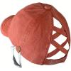 imageCC Ponycap Criss Cross Messy Bun Side Button for Mask Adjustable Baseball CapBurnt Orange