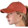 imageCC Ponycap Criss Cross Messy Bun Side Button for Mask Adjustable Baseball CapBurnt Orange