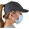 imageCC Ponycap Criss Cross Messy Bun Side Button for Mask Adjustable Baseball CapCharcoal