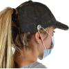 imageCC Ponycap Criss Cross Messy Bun Side Button for Mask Adjustable Baseball CapDark Olive