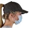 imageCC Ponycap Criss Cross Messy Bun Side Button for Mask Adjustable Baseball CapDark Olive