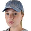 imageCC Ponycap Criss Cross Messy Bun Side Button for Mask Adjustable Baseball CapDenim