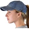 imageCC Ponycap Criss Cross Messy Bun Side Button for Mask Adjustable Baseball CapDenim