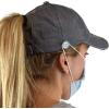 imageCC Ponycap Criss Cross Messy Bun Side Button for Mask Adjustable Baseball CapGray