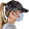 imageCC Ponycap Criss Cross Messy Bun Side Button for Mask Adjustable Baseball CapGray Camo